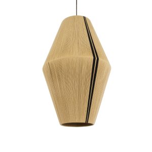 SALERNO 02077 Boho Κρεμαστό Φωτιστικό Πλέγμα Μονόφωτο 1 x E27 IP20 Μπεζ & Μαύρο Σχοινί – Μ50 x Π50 x Υ80cm
