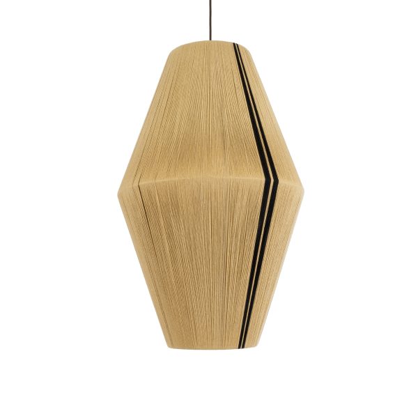 SALERNO 02077 Boho Κρεμαστό Φωτιστικό Πλέγμα Μονόφωτο 1 x E27 IP20 Μπεζ & Μαύρο Σχοινί - Μ50 x Π50 x Υ80cm - Image 4