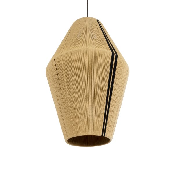 SALERNO 02077 Boho Κρεμαστό Φωτιστικό Πλέγμα Μονόφωτο 1 x E27 IP20 Μπεζ & Μαύρο Σχοινί - Μ50 x Π50 x Υ80cm - Image 5