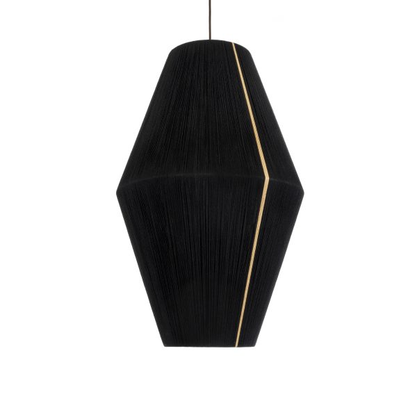 SALERNO 02078 Boho Κρεμαστό Φωτιστικό Πλέγμα Μονόφωτο 1 x E27 IP20 Μαύρο & Μπεζ Σχοινί - Μ50 x Π50 x Υ80cm - Image 4
