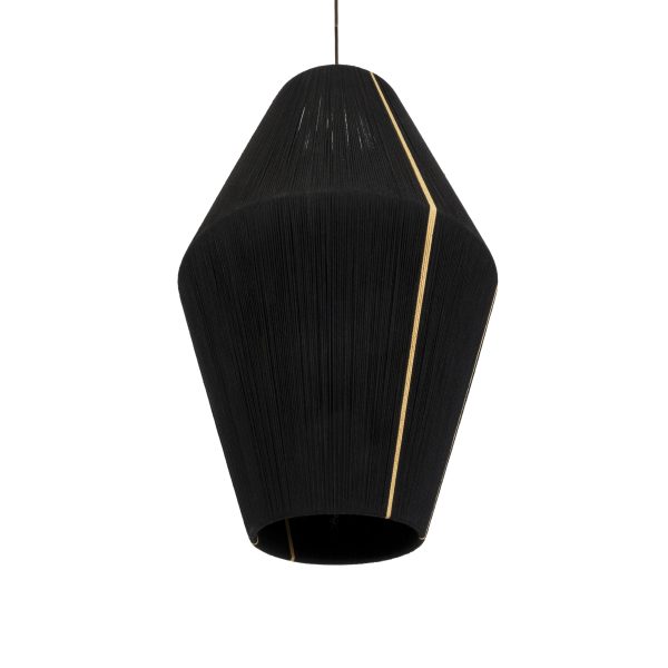 SALERNO 02078 Boho Κρεμαστό Φωτιστικό Πλέγμα Μονόφωτο 1 x E27 IP20 Μαύρο & Μπεζ Σχοινί - Μ50 x Π50 x Υ80cm - Image 5