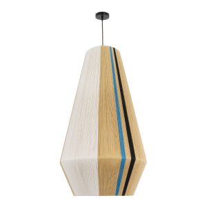 SALERNO 02079 Boho Κρεμαστό Φωτιστικό Πλέγμα Μονόφωτο 1 x E27 IP20 Πολύχρωμο Σχοινί – Μ50 x Π50 x Υ90cm
