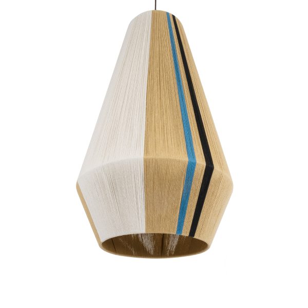SALERNO 02079 Boho Κρεμαστό Φωτιστικό Πλέγμα Μονόφωτο 1 x E27 IP20 Πολύχρωμο Σχοινί - Μ50 x Π50 x Υ90cm - Image 4