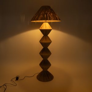 LUANA 02108 Boho Επιδαπέδιο Φωτιστικό Μονόφωτο 1 x E27 IP20 Μπεζ Raffia – Μ60 x Π60 x Υ150cm