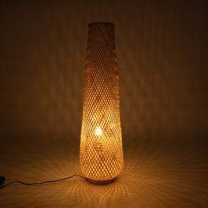 MAMIZU 02109 Boho Επιδαπέδιο Φωτιστικό Μονόφωτο 1 x E27 IP20 Μπεζ Ξύλο – Μ28 x Π28 x Υ93cm