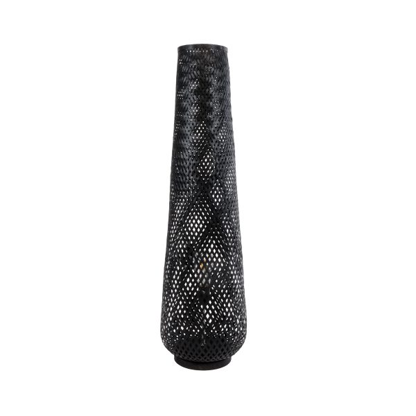 MAMIZU 02110 Boho Επιδαπέδιο Φωτιστικό Μονόφωτο 1 x E27 IP20 Μαύρο Ξύλο - Μ28 x Π28 x Υ93cm