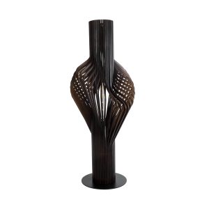 MIHIRO 02151 Boho Επιδαπέδιο Φωτιστικό Μονόφωτο 1 x E27 IP20 Καφέ Ξύλο με Μαύρο Μέταλλο – Μ48 x Π48 x Υ120cm