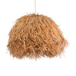 GUADELOUPE 02155 Boho Κρεμαστό Φωτιστικό Πλέγμα Μονόφωτο 1 x E27 IP20 Καφέ Ράφια – Μ80 x Π80 x Υ60cm