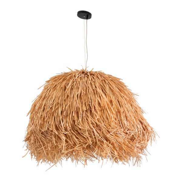 GUADELOUPE 02155 Boho Κρεμαστό Φωτιστικό Πλέγμα Μονόφωτο 1 x E27 IP20 Καφέ Ράφια - Μ80 x Π80 x Υ60cm - Image 3