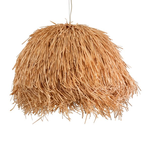 GUADELOUPE 02155 Boho Κρεμαστό Φωτιστικό Πλέγμα Μονόφωτο 1 x E27 IP20 Καφέ Ράφια - Μ80 x Π80 x Υ60cm - Image 4