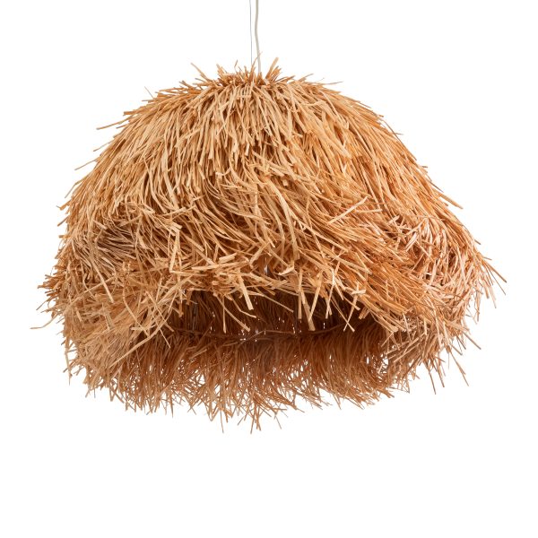GUADELOUPE 02155 Boho Κρεμαστό Φωτιστικό Πλέγμα Μονόφωτο 1 x E27 IP20 Καφέ Ράφια - Μ80 x Π80 x Υ60cm - Image 5