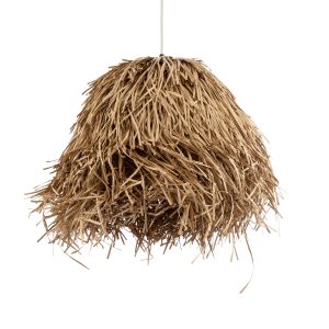 GUADELOUPE 02157 Boho Κρεμαστό Φωτιστικό Πλέγμα Μονόφωτο 1 x E27 IP20 Μπεζ Ράφια – Μ50 x Π50 x Υ40cm