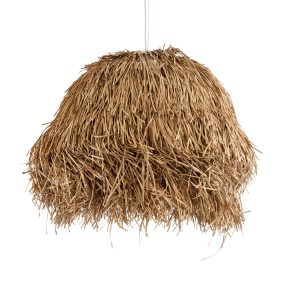 GUADELOUPE 02158 Boho Κρεμαστό Φωτιστικό Πλέγμα Μονόφωτο 1 x E27 IP20 Μπεζ Ράφια – Μ80 x Π80 x Υ60cm