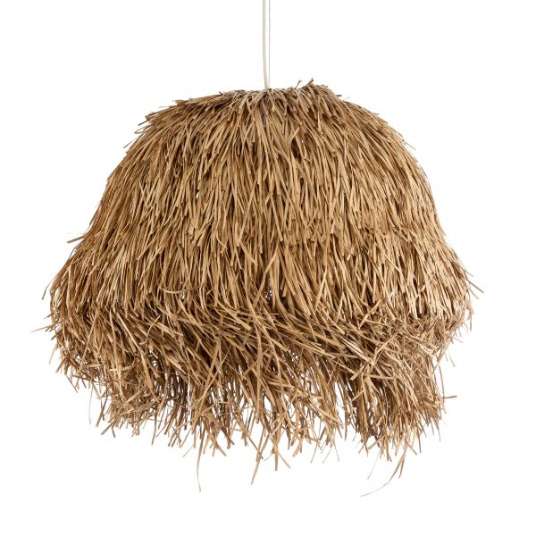 GUADELOUPE 02158 Boho Κρεμαστό Φωτιστικό Πλέγμα Μονόφωτο 1 x E27 IP20 Μπεζ Ράφια - Μ80 x Π80 x Υ60cm - Image 4