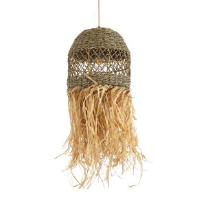 SAINTLUCIA 02160 Boho Κρεμαστό Φωτιστικό Πλέγμα Μονόφωτο 1 x E27 IP20 Καφέ Ράφια – Μ30 x Π30 x Υ90cm