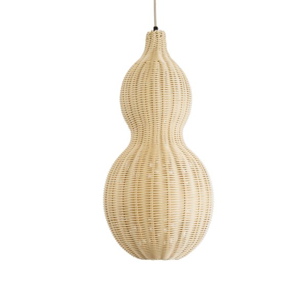 KINGSTOWN 02168 Boho Κρεμαστό Φωτιστικό Πλέγμα Μονόφωτο 1 x E27 IP20 Μπεζ Ξύλο - Μ30 x Π30 x Υ60cm - Image 4