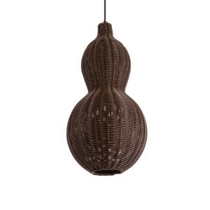 KINGSTOWN 02169 Boho Κρεμαστό Φωτιστικό Πλέγμα Μονόφωτο 1 x E27 IP20 Καφέ Ξύλο – Μ30 x Π30 x Υ60cm