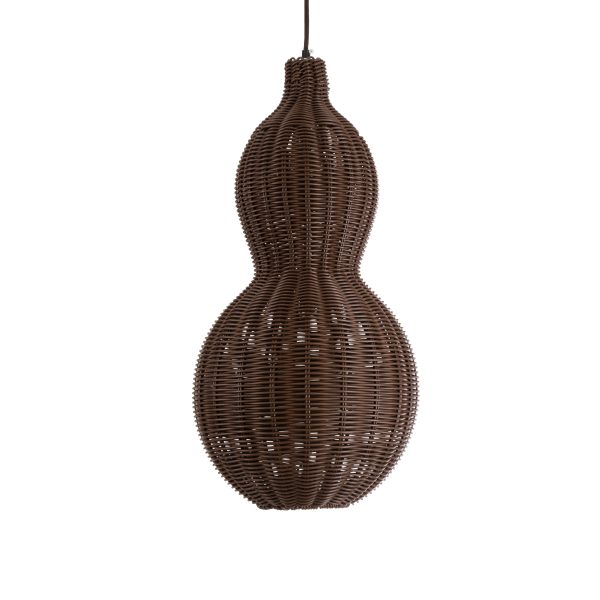 KINGSTOWN 02169 Boho Κρεμαστό Φωτιστικό Πλέγμα Μονόφωτο 1 x E27 IP20 Καφέ Ξύλο - Μ30 x Π30 x Υ60cm - Image 4