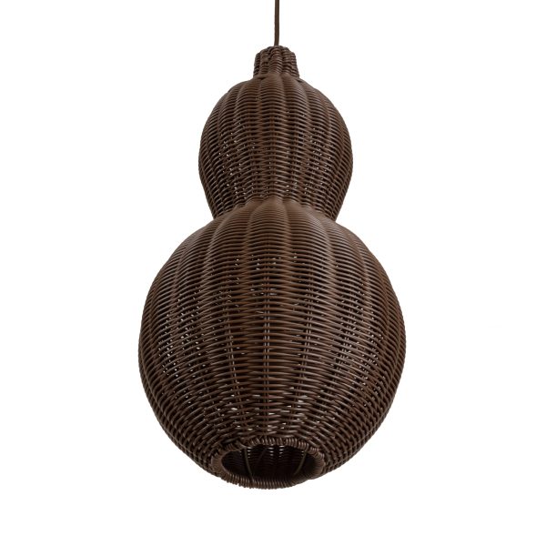 KINGSTOWN 02169 Boho Κρεμαστό Φωτιστικό Πλέγμα Μονόφωτο 1 x E27 IP20 Καφέ Ξύλο - Μ30 x Π30 x Υ60cm - Image 5