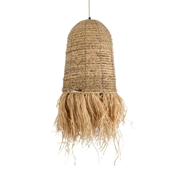 PORTOFERRAIO 02170 Boho Κρεμαστό Φωτιστικό Πλέγμα Μονόφωτο 1 x E27 IP20 Μπεζ Ράφια - Μ30 x Π30 x Υ70cm - Image 4