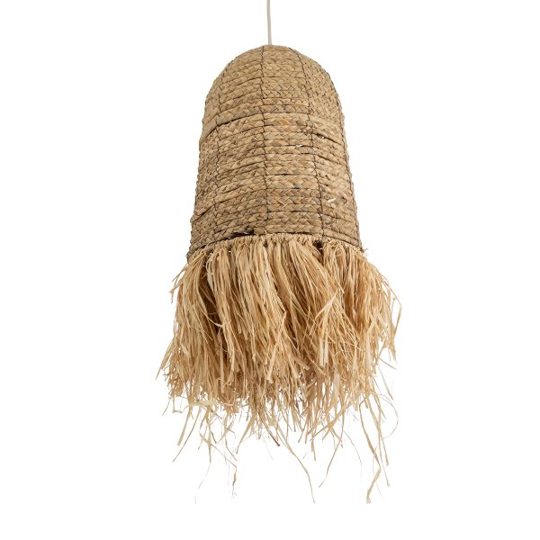PORTOFERRAIO 02170 Boho Κρεμαστό Φωτιστικό Πλέγμα Μονόφωτο 1 x E27 IP20 Μπεζ Ράφια - Μ30 x Π30 x Υ70cm - Image 5
