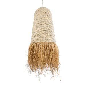 LETA 02171 Boho Κρεμαστό Φωτιστικό Πλέγμα Μονόφωτο 1 x E27 IP20 Μπεζ Ράφια – Μ50 x Π50 x Υ150cm