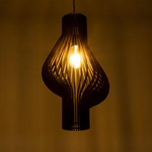 MIHIRO 02173 Boho Κρεμαστό Φωτιστικό Πλέγμα Μονόφωτο 1 x E27 IP20 Καφέ Ξύλο – Μ32 x Π32 x Υ56cm