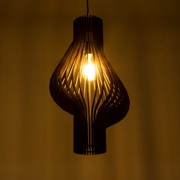 MIHIRO 02173 Boho Κρεμαστό Φωτιστικό Πλέγμα Μονόφωτο 1 x E27 IP20 Καφέ Ξύλο - Μ32 x Π32 x Υ56cm - Image 2