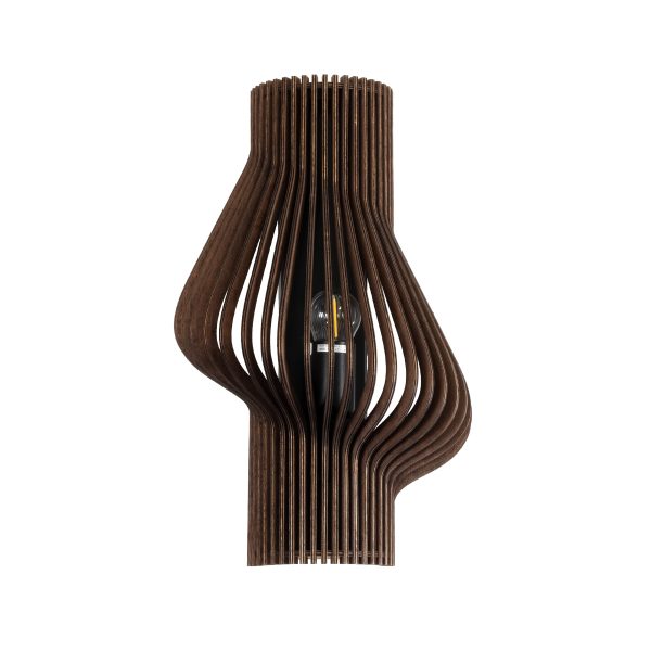MIHIRO 02175 Boho Επιτοίχιο Φωτιστικό Απλίκα Μονόφωτο 1 x E27 IP20 Καφέ Ξύλο - Μ25 x Π13 x Υ40cm - Image 3