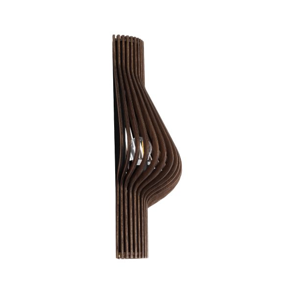 MIHIRO 02175 Boho Επιτοίχιο Φωτιστικό Απλίκα Μονόφωτο 1 x E27 IP20 Καφέ Ξύλο - Μ25 x Π13 x Υ40cm - Image 4