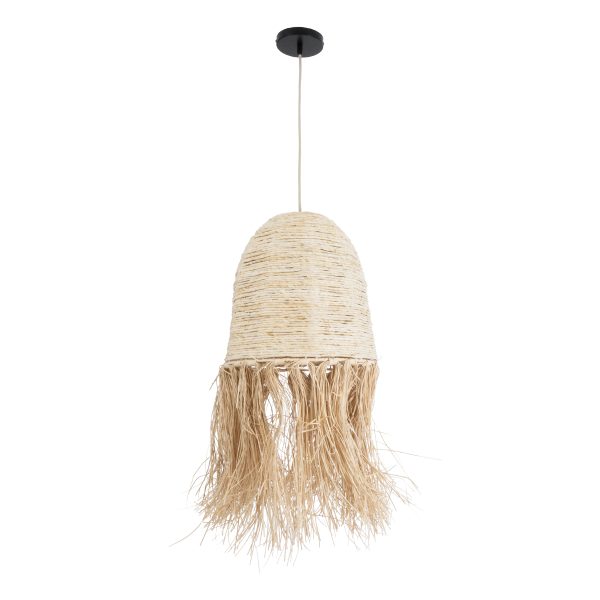 AREMBEPE 02178 Boho Κρεμαστό Φωτιστικό Πλέγμα Μονόφωτο 1 x E27 IP20 Μπεζ Ράφια - Μ34 x Π34 x Υ70cm - Image 3