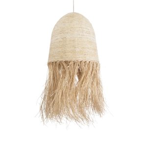 AREMBEPE 02179 Boho Κρεμαστό Φωτιστικό Πλέγμα Μονόφωτο 1 x E27 IP20 Μπεζ Ράφια – Μ60 x Π60 x Υ130cm