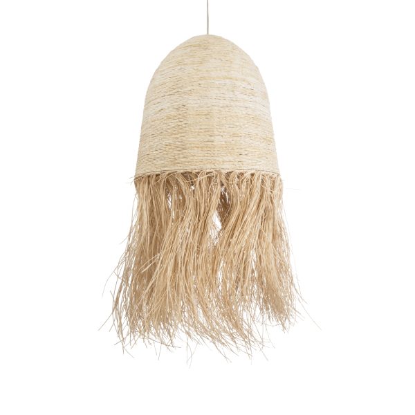 AREMBEPE 02179 Boho Κρεμαστό Φωτιστικό Πλέγμα Μονόφωτο 1 x E27 IP20 Μπεζ Ράφια - Μ60 x Π60 x Υ130cm