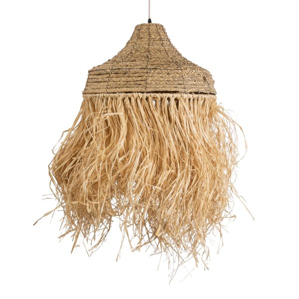 PORTOFERRAIO 02185 Boho Κρεμαστό Φωτιστικό Πλέγμα Μονόφωτο 1 x E27 IP20 Μπεζ Ράφια - Μ50 x Π50 x Υ80cm - Image 4