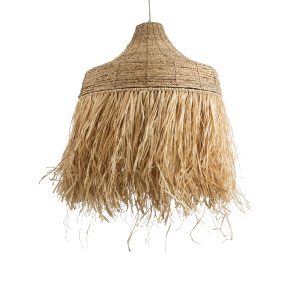 PORTOFERRAIO 02186 Boho Κρεμαστό Φωτιστικό Πλέγμα Μονόφωτο 1 x E27 IP20 Μπεζ Ράφια – Μ80 x Π80 x Υ120cm