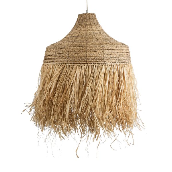 PORTOFERRAIO 02186 Boho Κρεμαστό Φωτιστικό Πλέγμα Μονόφωτο 1 x E27 IP20 Μπεζ Ράφια - Μ80 x Π80 x Υ120cm - Image 4