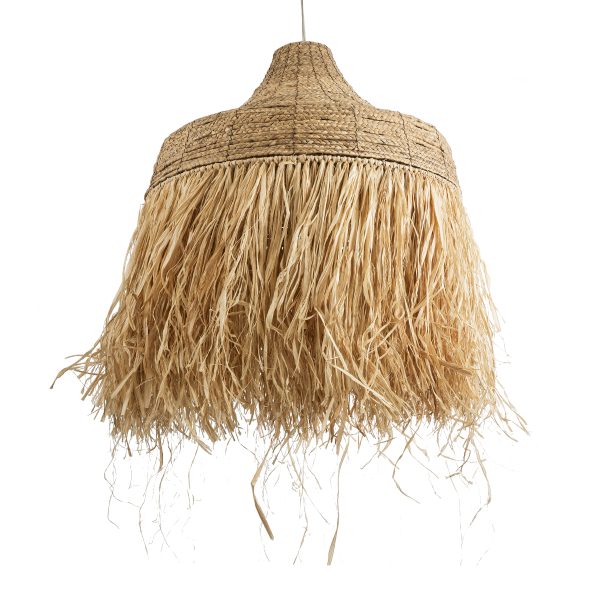 PORTOFERRAIO 02186 Boho Κρεμαστό Φωτιστικό Πλέγμα Μονόφωτο 1 x E27 IP20 Μπεζ Ράφια - Μ80 x Π80 x Υ120cm - Image 5