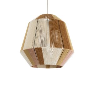 SALERNO 02187 Boho Κρεμαστό Φωτιστικό Πλέγμα Μονόφωτο 1 x E27 IP20 Πολύχρωμο Σχοινί – Μ50 x Π50 x Υ50cm