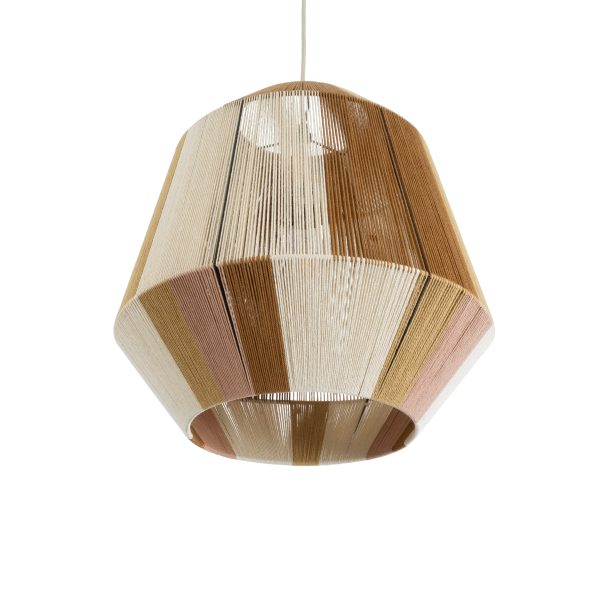 SALERNO 02187 Boho Κρεμαστό Φωτιστικό Πλέγμα Μονόφωτο 1 x E27 IP20 Πολύχρωμο Σχοινί - Μ50 x Π50 x Υ50cm - Image 5