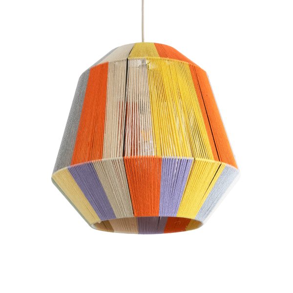 SALERNO 02188 Boho Κρεμαστό Φωτιστικό Πλέγμα Μονόφωτο 1 x E27 IP20 Πολύχρωμο Σχοινί - Μ50 x Π50 x Υ50cm