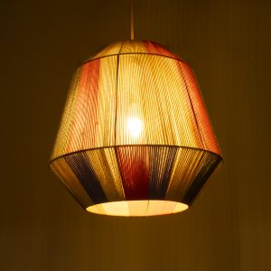 SALERNO 02188 Boho Κρεμαστό Φωτιστικό Πλέγμα Μονόφωτο 1 x E27 IP20 Πολύχρωμο Σχοινί – Μ50 x Π50 x Υ50cm