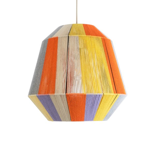 SALERNO 02188 Boho Κρεμαστό Φωτιστικό Πλέγμα Μονόφωτο 1 x E27 IP20 Πολύχρωμο Σχοινί - Μ50 x Π50 x Υ50cm - Image 4