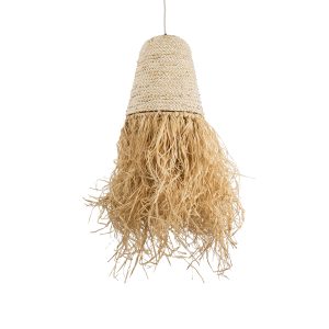 LETA 02189 Boho Κρεμαστό Φωτιστικό Πλέγμα Μονόφωτο 1 x E27 IP20 Μπεζ Ράφια – Μ34 x Π34 x Υ70cm