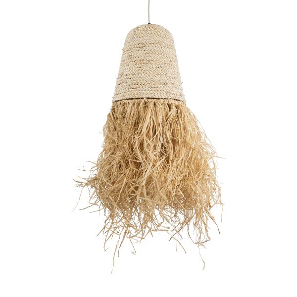 LETA 02189 Boho Κρεμαστό Φωτιστικό Πλέγμα Μονόφωτο 1 x E27 IP20 Μπεζ Ράφια - Μ34 x Π34 x Υ70cm - Image 4