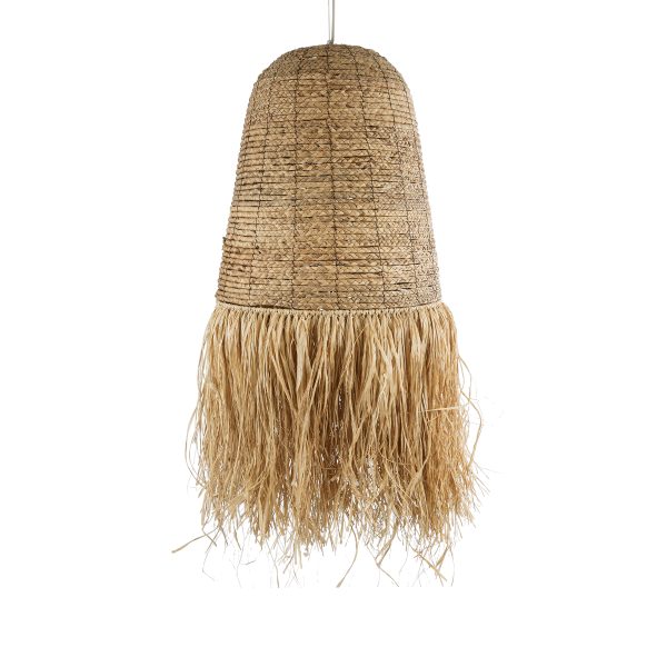 PORTOFERRAIO 02190 Boho Κρεμαστό Φωτιστικό Πλέγμα Μονόφωτο 1 x E27 IP20 Μπεζ Ράφια - Μ60 x Π60 x Υ120cm - Image 4