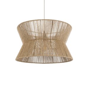 BISBEE 02204 Boho Κρεμαστό Φωτιστικό Πλέγμα Μονόφωτο 1 x E27 IP20 Μπεζ Σχοινί – Μ50 x Π50 x Υ28cm