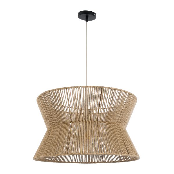 BISBEE 02204 Boho Κρεμαστό Φωτιστικό Πλέγμα Μονόφωτο 1 x E27 IP20 Μπεζ Σχοινί - Μ50 x Π50 x Υ28cm - Image 3