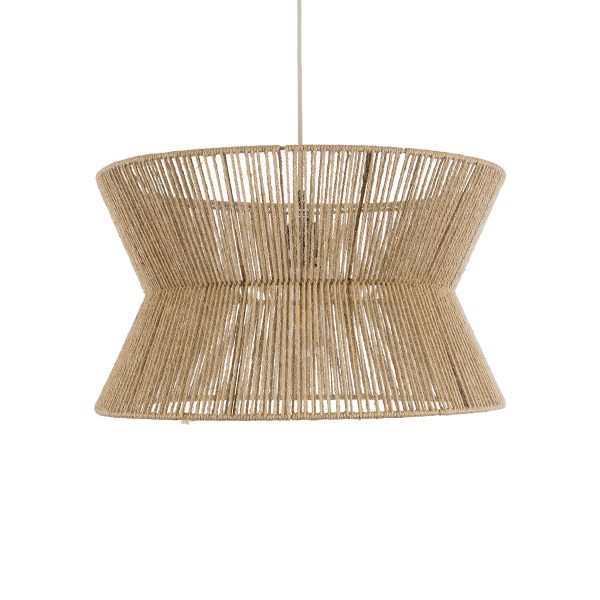BISBEE 02204 Boho Κρεμαστό Φωτιστικό Πλέγμα Μονόφωτο 1 x E27 IP20 Μπεζ Σχοινί - Μ50 x Π50 x Υ28cm - Image 4