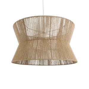 BISBEE 02205 Boho Κρεμαστό Φωτιστικό Πλέγμα Μονόφωτο 1 x E27 IP20 Μπεζ Σχοινί – Μ80 x Π80 x Υ48cm
