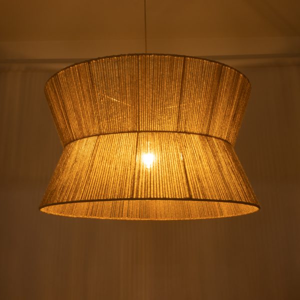 BISBEE 02205 Boho Κρεμαστό Φωτιστικό Πλέγμα Μονόφωτο 1 x E27 IP20 Μπεζ Σχοινί - Μ80 x Π80 x Υ48cm - Image 2